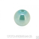 Glaskraal rond 4mm luster (groen/blauw)