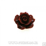 Acryl kraal roosje 12mm rood