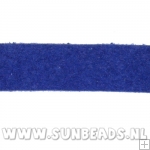 Suede veter plat 10mm (kobaltblauw)