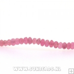 Halfedelsteen donut 3/4mm (roze)