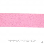 Suede veter plat 10mm (roze)
