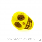 Turquoise kraal skull 14mm (geel)