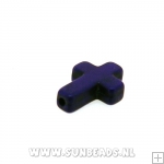 Turquoise kraal kruis 15mm (paars)