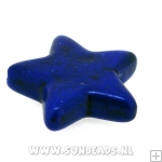 Turquoise kraal ster 25mm (donkerblauw)