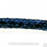Pu leer stitched cord 5mm 3 mtr (blauw snake)