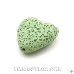 Lava kraal hart 20mm (licht legergroen)