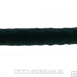 Pu leer stitched cord 5mm 3 mtr (donkerblauw snake)
