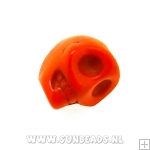 Turquoise kraal skull 10mm (oranje)