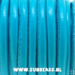 Pu leer stitched cord 5mm 3 mtr (turquoise)