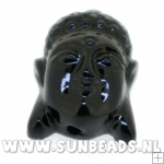 Resin kraal buddha 28mm (zwart)