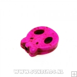 Turquoise kraal skull 14mm (roze)