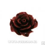 Acryl kraal roosje 20mm rood