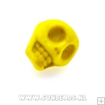 Turquoise kraal skull 10mm (geel)