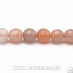 Halfedelsteen Sunstone facet rond 4mm AA quality