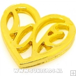 Metalen tussenstuk hart 28mm (goud)