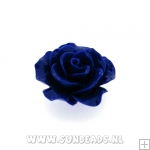 Acryl kraal roosje 20mm donkerblauw