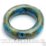 Keramiek kraal ring (turquoise)