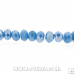 Facetkraal donut 3x2mm (blauw AB)