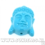 Resin kraal buddha 24mm (turquoise)