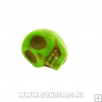 Turquoise kraal skull 14mm (groen)