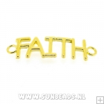 Metalen tussenstuk Faith met twee oogjes (goud)