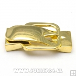 Metalen slot tbv plat leer 14mm gesp (goud)