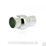 Magneetslot 15x10mm tbv rond leer 5mm (ant zilver)